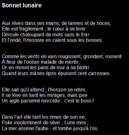 sonnet lunaire